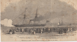 'The Prince of Wales' Steam-ship leaving Blackwall with Navvies for the Crimea